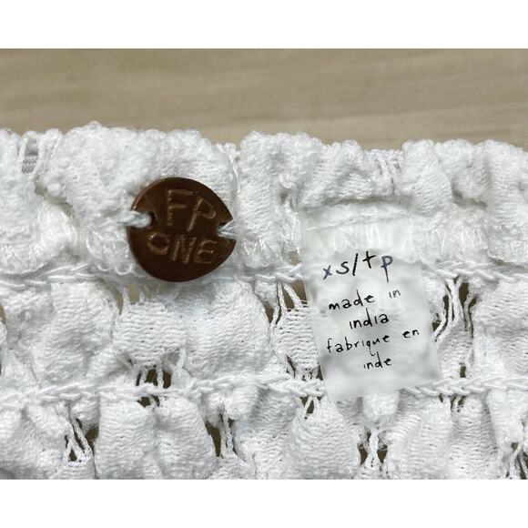 $48 Free People FP Bralette Lace White Festival Boho Crop Top Back Sz XS - Picture 3 of 5